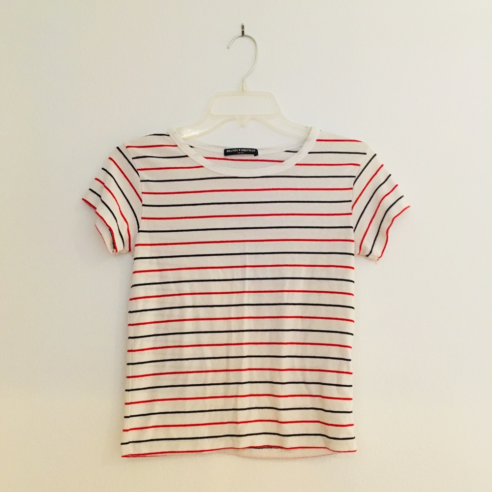 Red white and blur Brandy Melville tee.